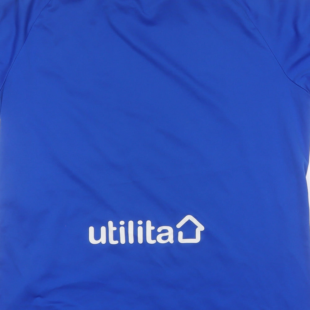 Hummel Mens Blue  Polyester Jersey T-Shirt Size M Round Neck  - Rangers Football Shirt