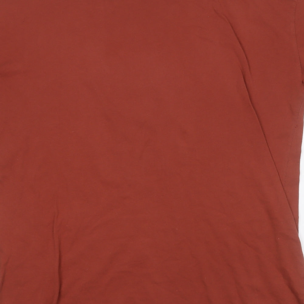 pacific republic  Mens Orange  Polyester  T-Shirt Size L Round Neck