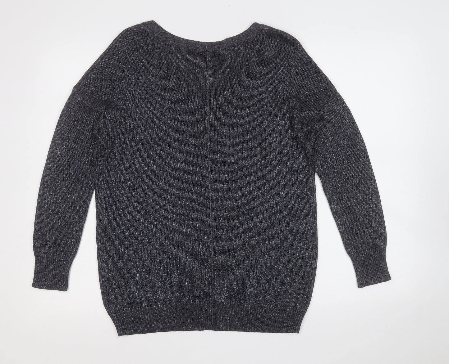 Wallis Womens Grey Round Neck  Viscose Pullover Jumper Size M