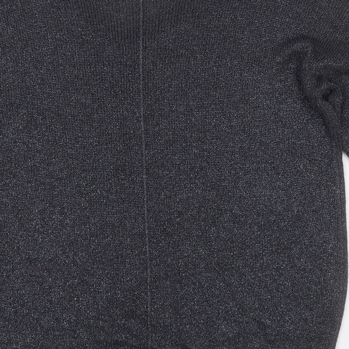 Wallis Womens Grey Round Neck  Viscose Pullover Jumper Size M