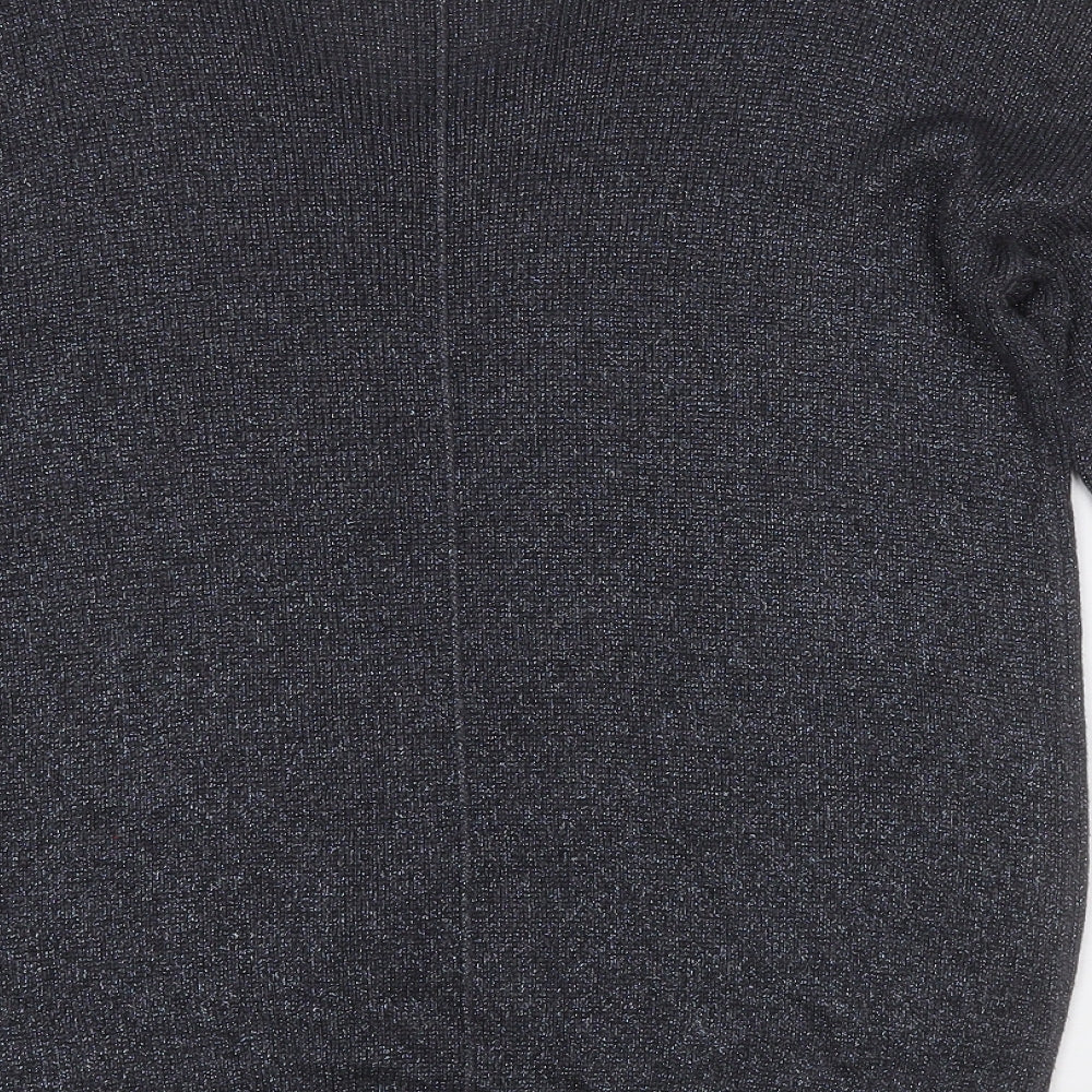 Wallis Womens Grey Round Neck  Viscose Pullover Jumper Size M