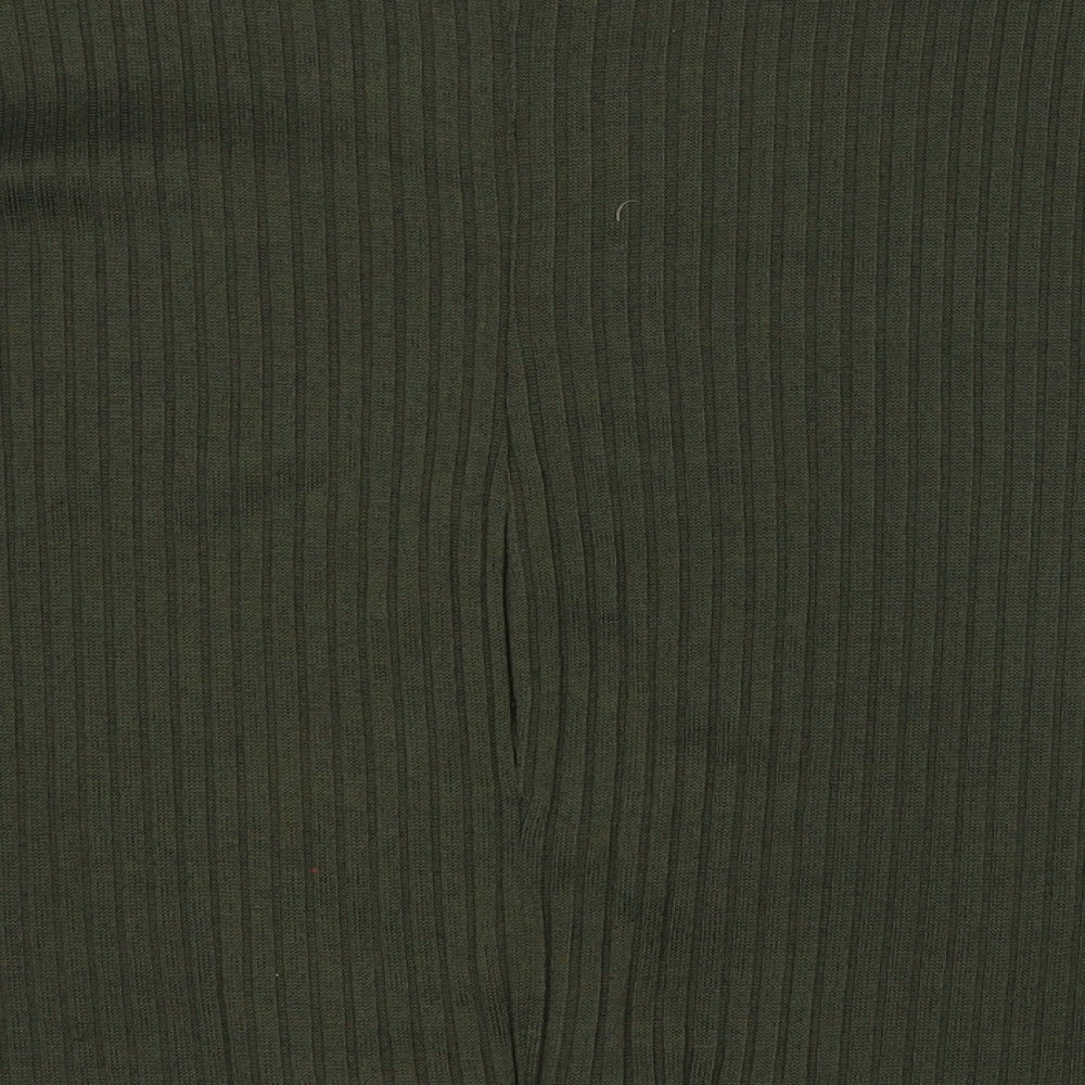 Primark Womens Green  Polyester Basic T-Shirt Size S Round Neck