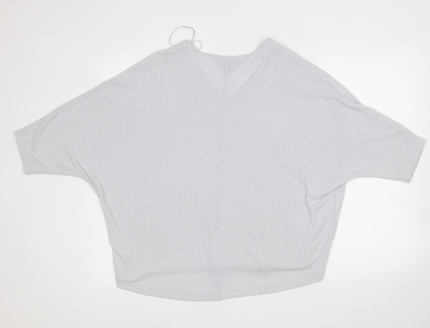 New Look Womens Grey  Viscose Basic Blouse Size S Round Neck