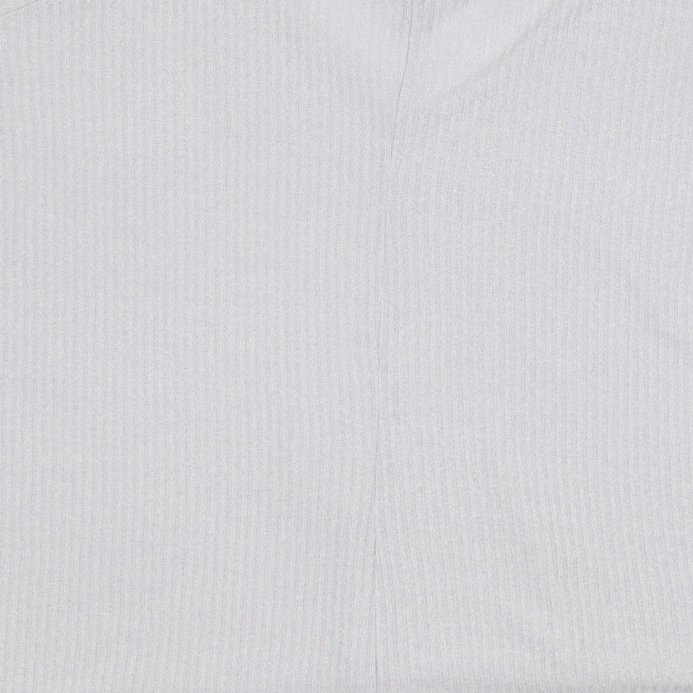 New Look Womens Grey  Viscose Basic Blouse Size S Round Neck