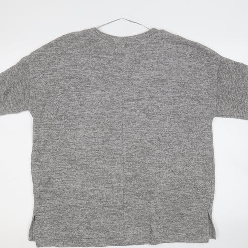 Primark Womens Grey Round Neck  Polyester Pullover Jumper Size M