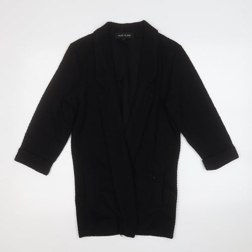 River Island Womens Black V-Neck  Acrylic Cardigan Jumper Size 12