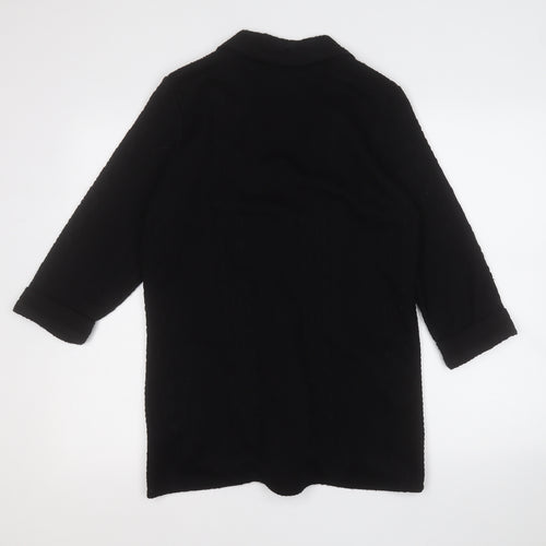 River Island Womens Black V-Neck  Acrylic Cardigan Jumper Size 12