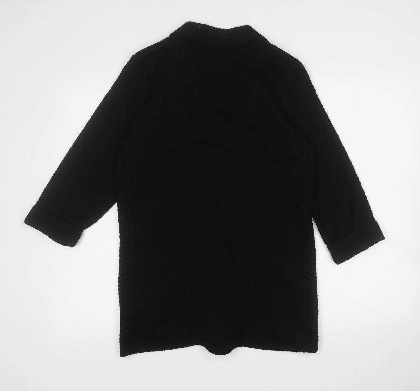 River Island Womens Black V-Neck  Acrylic Cardigan Jumper Size 12