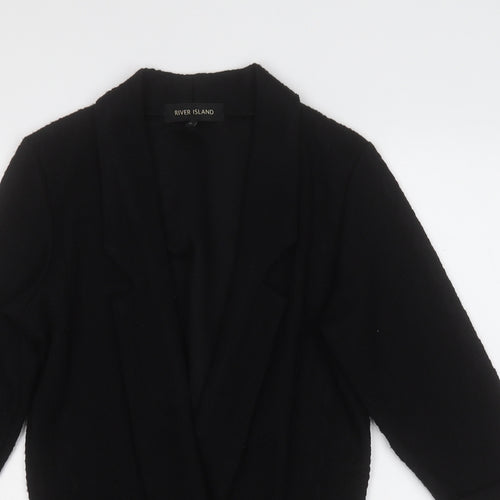 River Island Womens Black V-Neck  Acrylic Cardigan Jumper Size 12