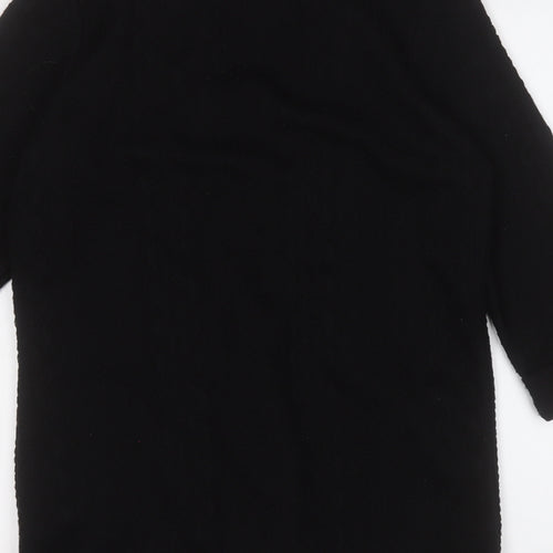 River Island Womens Black V-Neck  Acrylic Cardigan Jumper Size 12