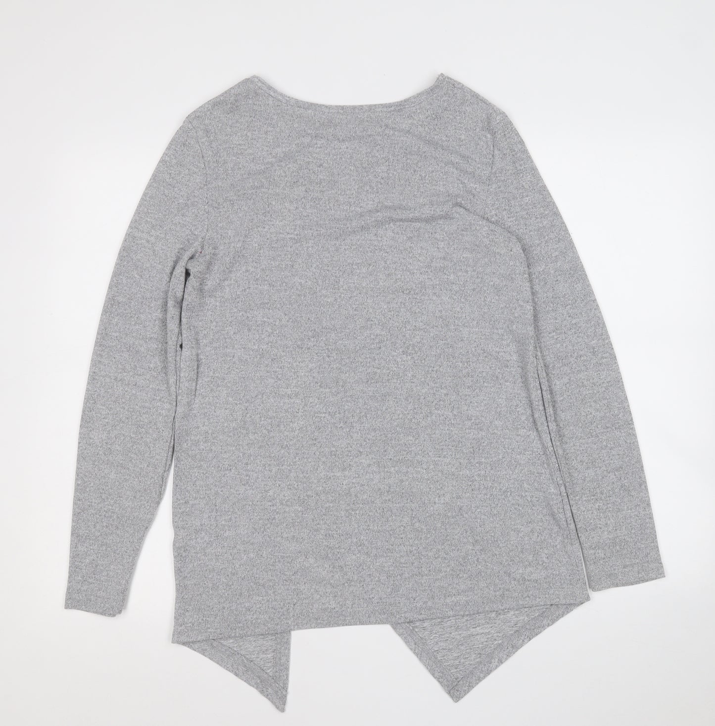 pink diamond  Womens Grey Round Neck Geometric Rayon Pullover Jumper Size M