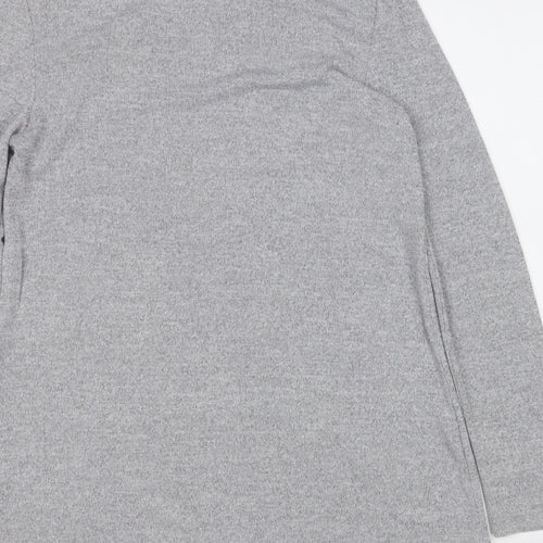 pink diamond  Womens Grey Round Neck Geometric Rayon Pullover Jumper Size M