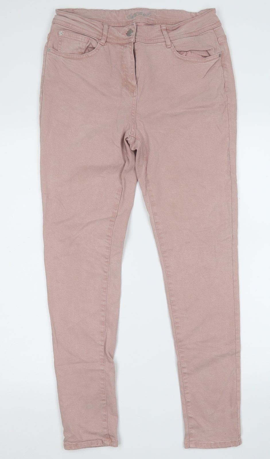 NEXT Womens Pink  Cotton Straight Jeans Size 12 L27 in Regular
