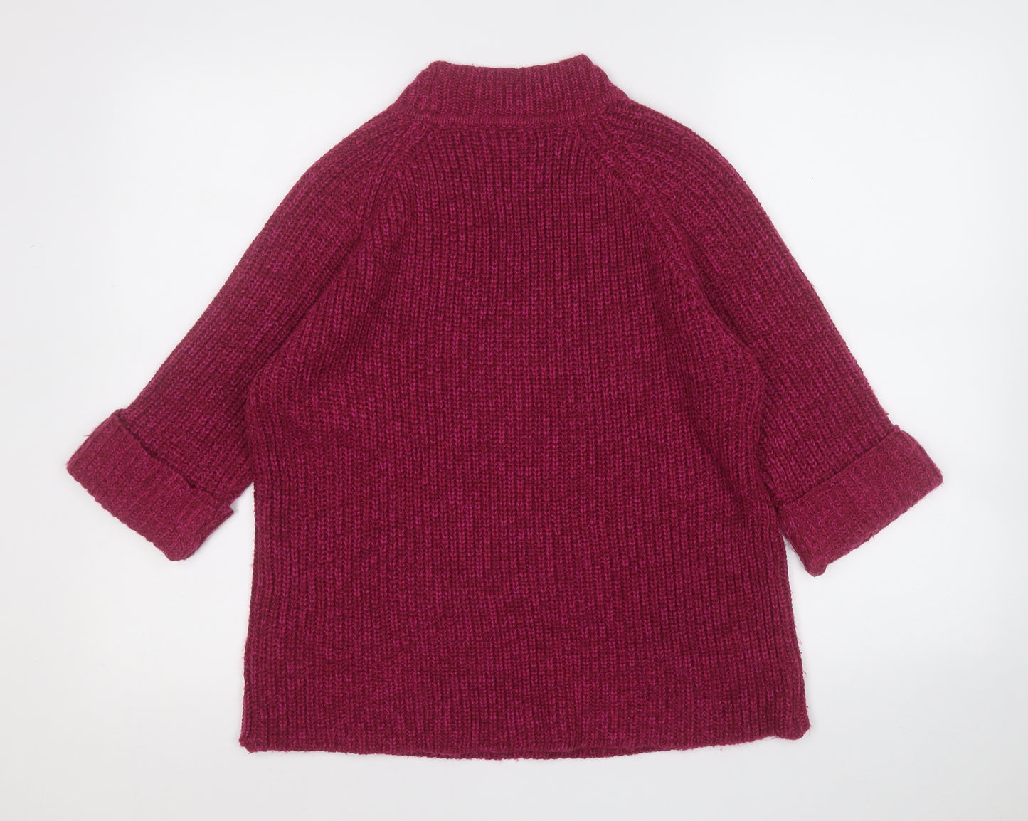 F&F Womens Purple Mock Neck  Acrylic Pullover Jumper Size 10