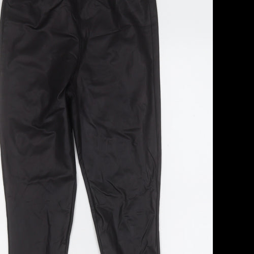 Boohoo Womens Black  Polyester Jegging Trousers Size 10 L25 in Regular  - Pleather
