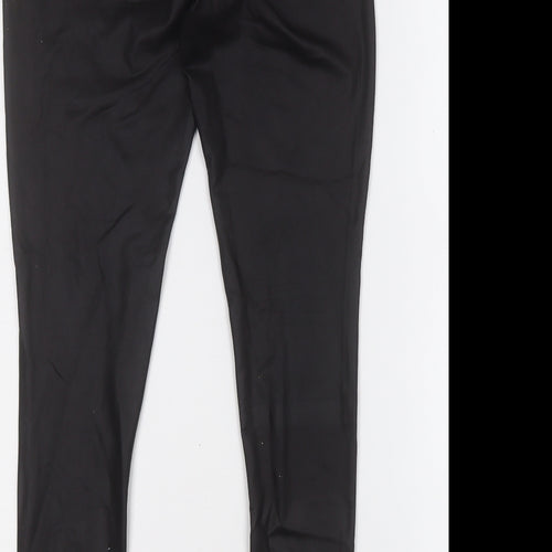 Boohoo Womens Black  Polyester Jegging Trousers Size 10 L25 in Regular  - Pleather