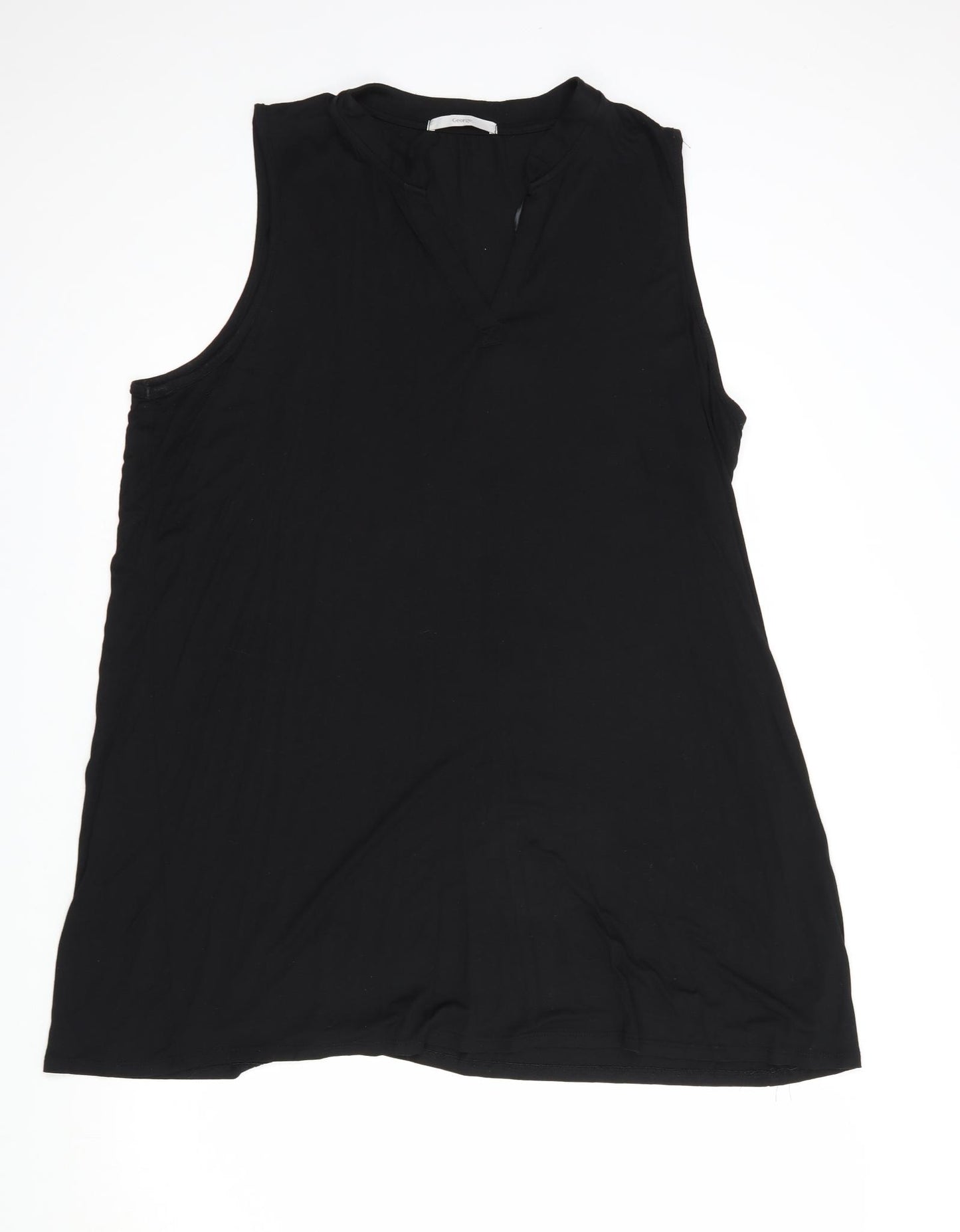 George Womens Black  Viscose Tunic Blouse Size 22 V-Neck