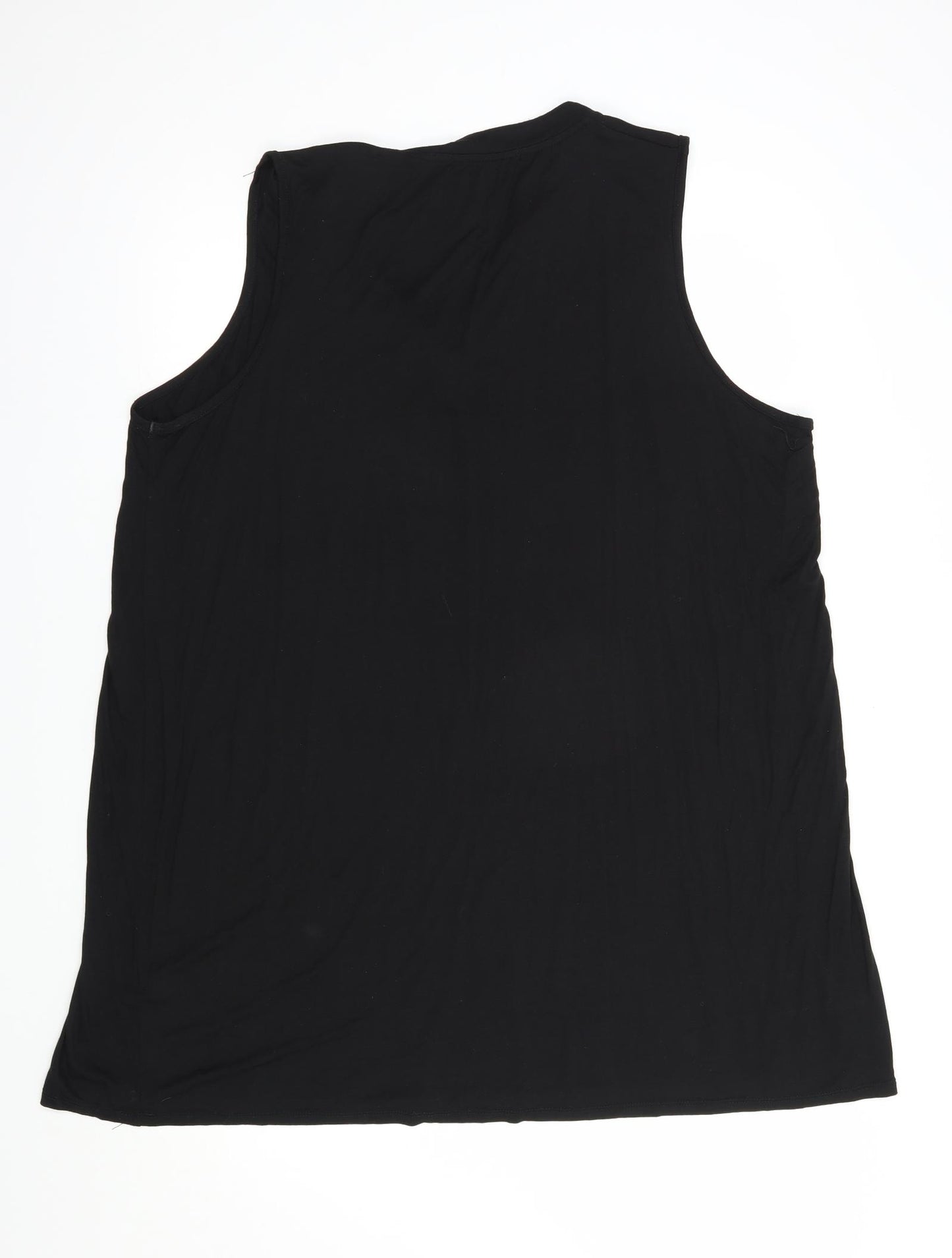 George Womens Black  Viscose Tunic Blouse Size 22 V-Neck