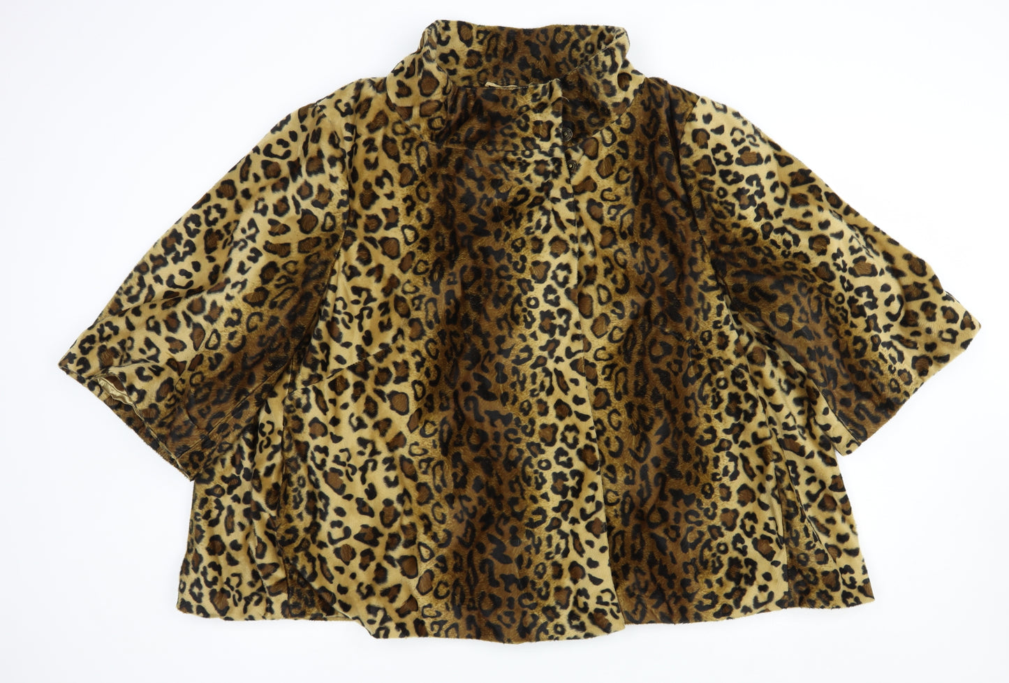Agenda Womens Brown Animal Print  Jacket  Size 30  Snap