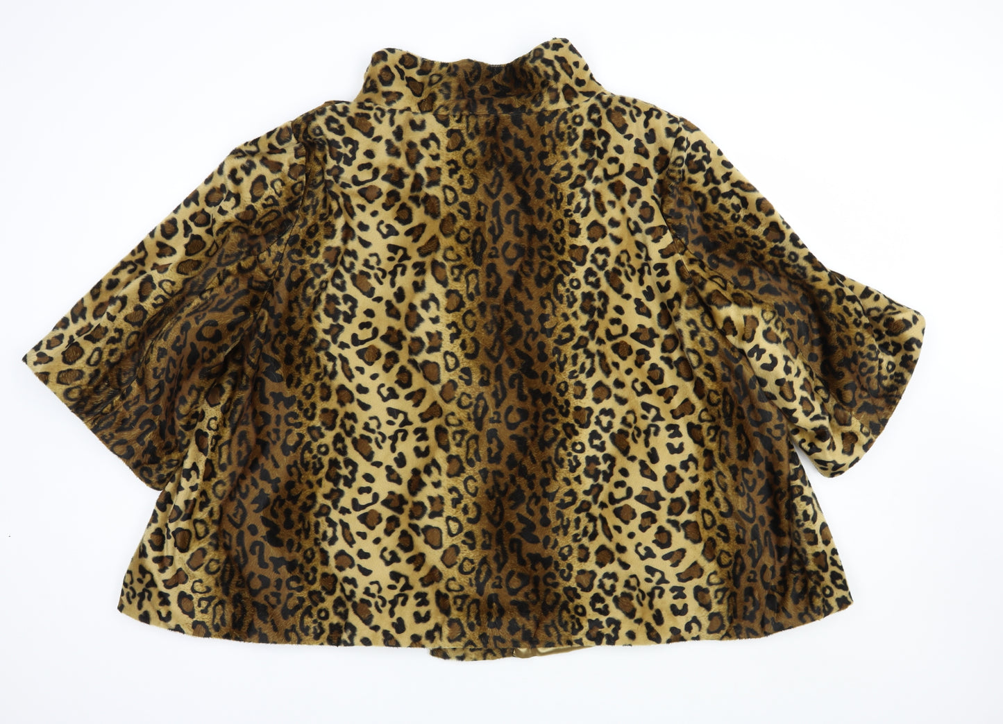 Agenda Womens Brown Animal Print  Jacket  Size 30  Snap