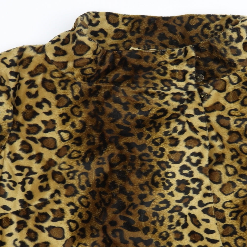 Agenda Womens Brown Animal Print  Jacket  Size 30  Snap