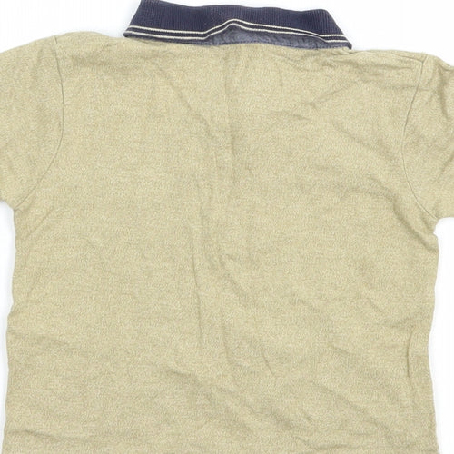 Matalan Baby Beige Striped Cotton Pullover Polo Size 12-18 Months Collared Button