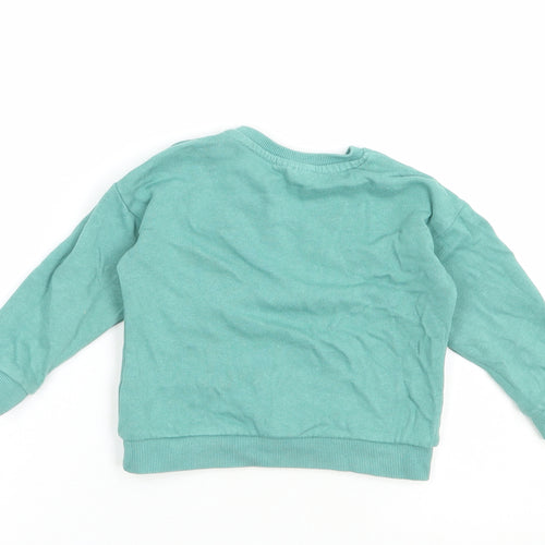 So Cute Baby Green  Cotton Pullover Jumper Size 12-18 Months  Snap - Dino