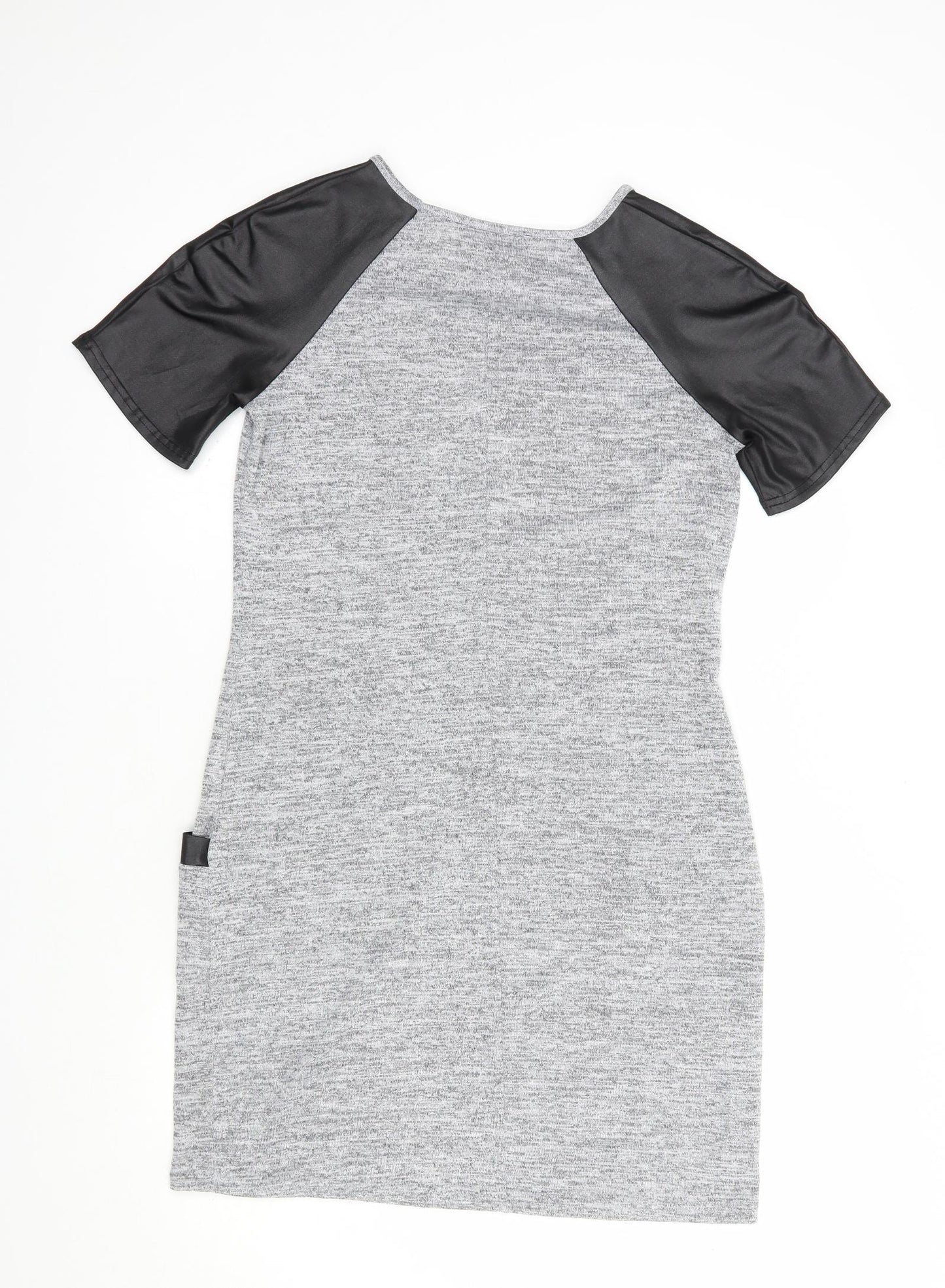 Internacionale Womens Grey  Polyester T-Shirt Dress  Size 10  Crew Neck Pullover