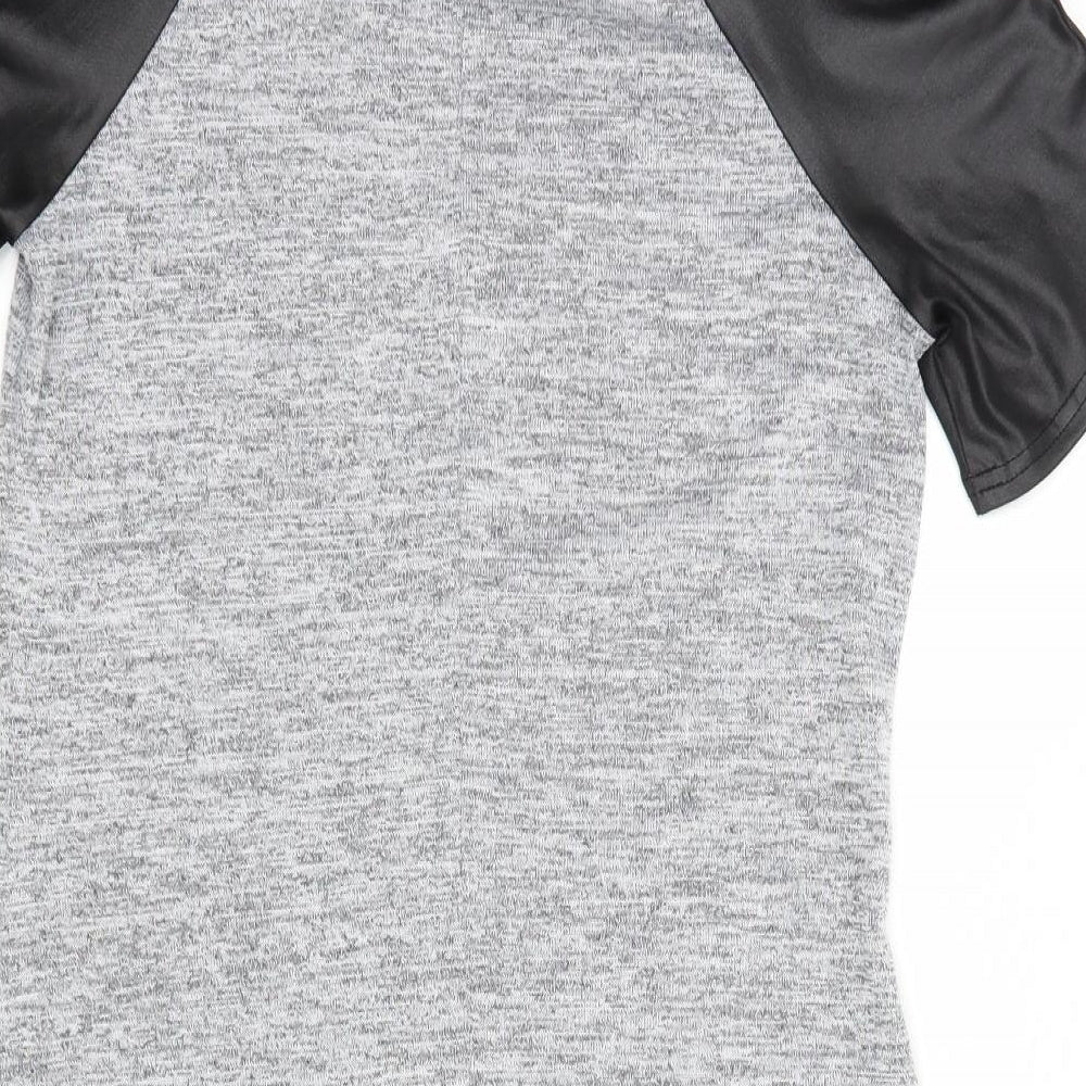 Internacionale Womens Grey  Polyester T-Shirt Dress  Size 10  Crew Neck Pullover