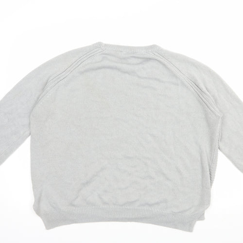Blue Inc Womens Grey Crew Neck  Acrylic Pullover Jumper Size XL
