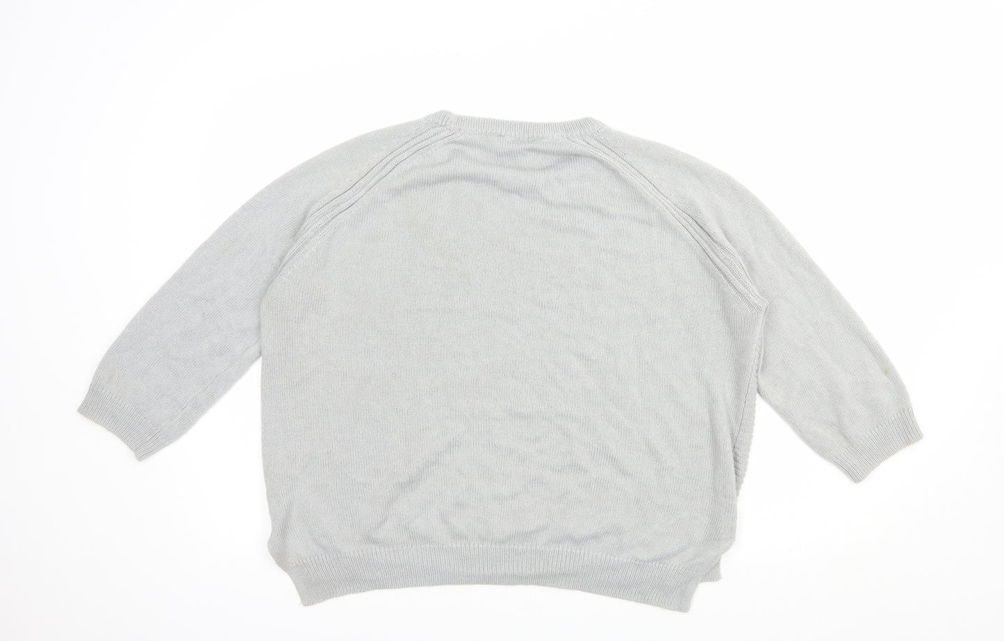 Blue Inc Womens Grey Crew Neck  Acrylic Pullover Jumper Size XL