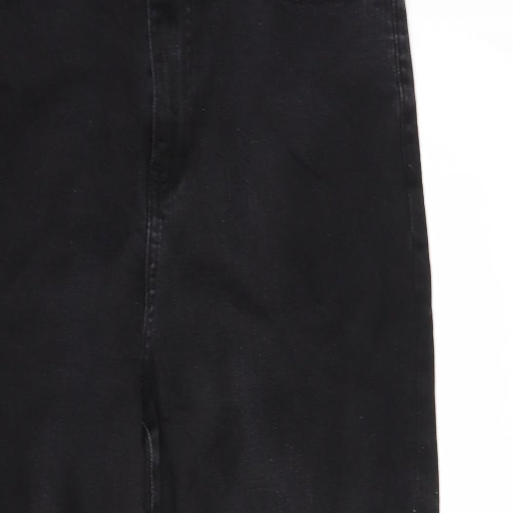 Marks and Spencer Womens Black  Cotton Mom Jeans Size 12 L27 in Regular Button
