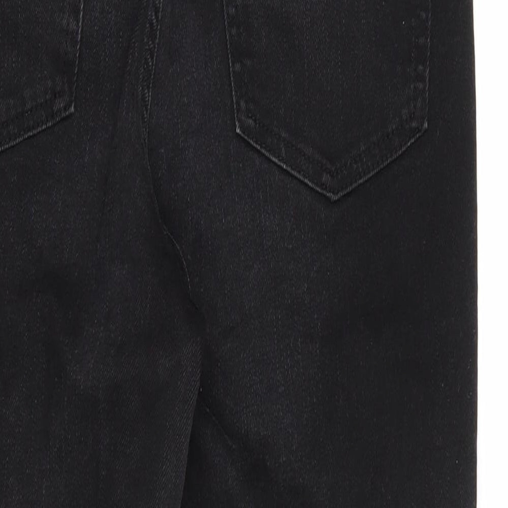 Marks and Spencer Womens Black  Cotton Mom Jeans Size 12 L27 in Regular Button