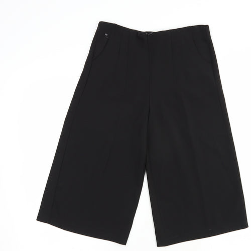 CU Fashion Womens Black  Polyester Culotte Shorts Size S L15 in Regular Zip