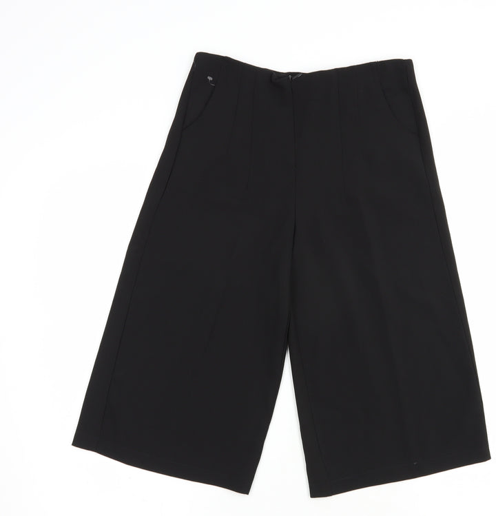 CU Fashion Womens Black Polyester Culotte Shorts Size S L15 in Regular Zip
