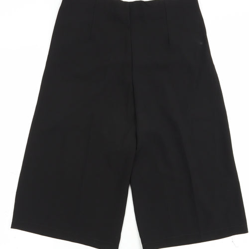 CU Fashion Womens Black  Polyester Culotte Shorts Size S L15 in Regular Zip