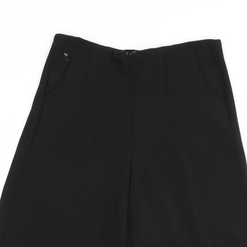 CU Fashion Womens Black  Polyester Culotte Shorts Size S L15 in Regular Zip