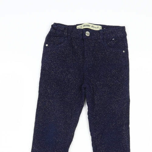Denim Co. Girls Blue  Cotton Skinny Jeans Size 6-7 Years  Regular Button