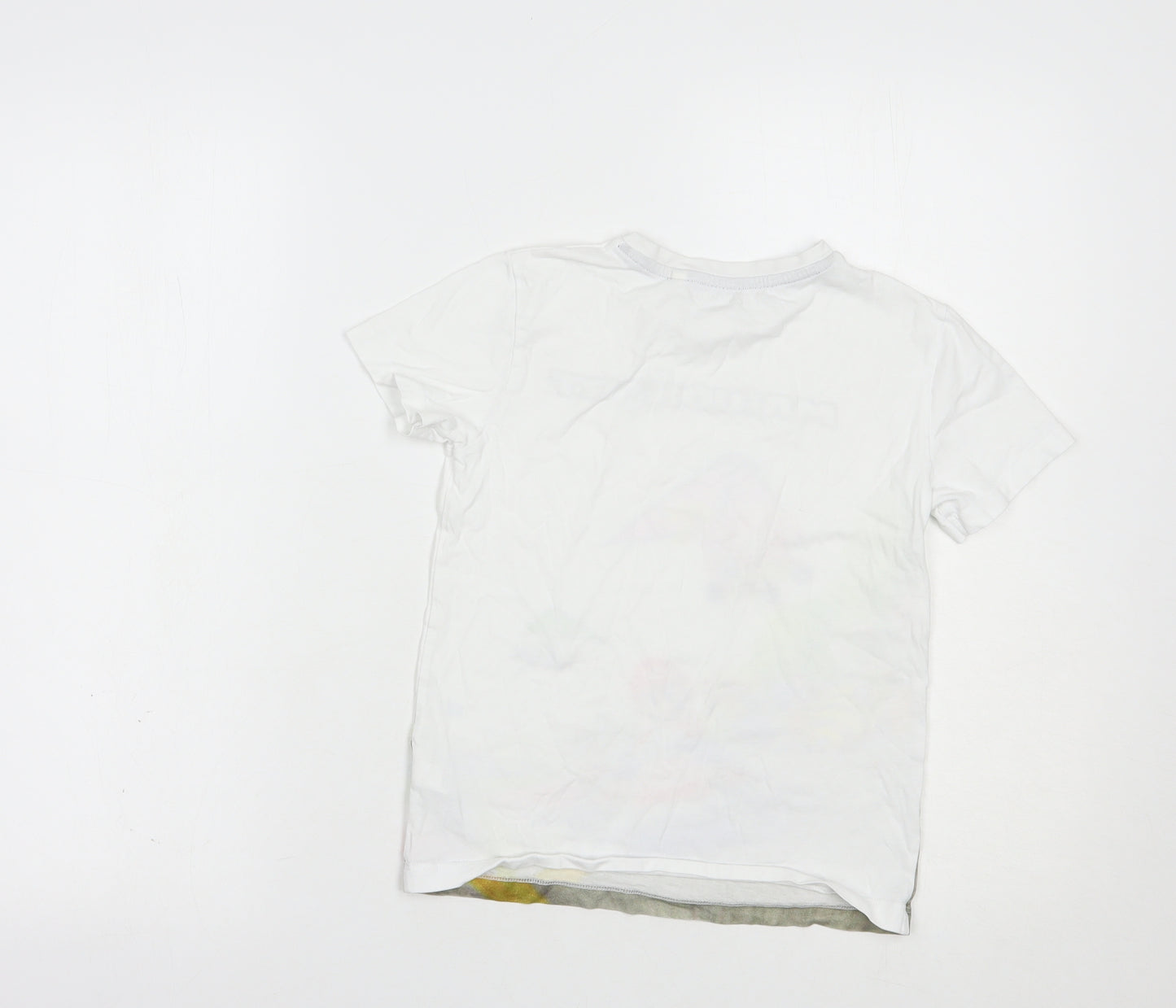NEXT Girls White  Cotton Pullover T-Shirt Size 7 Years Crew Neck Pullover - MarioKart