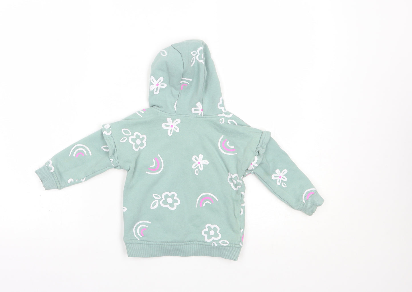 Dunnes Stores Baby Green Floral Cotton Pullover Jumper Size 12-18 Months  Pullover