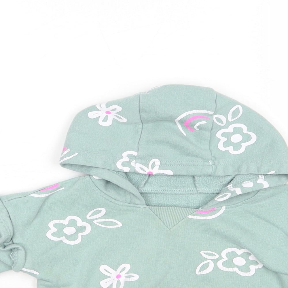 Dunnes Stores Baby Green Floral Cotton Pullover Jumper Size 12-18 Months  Pullover