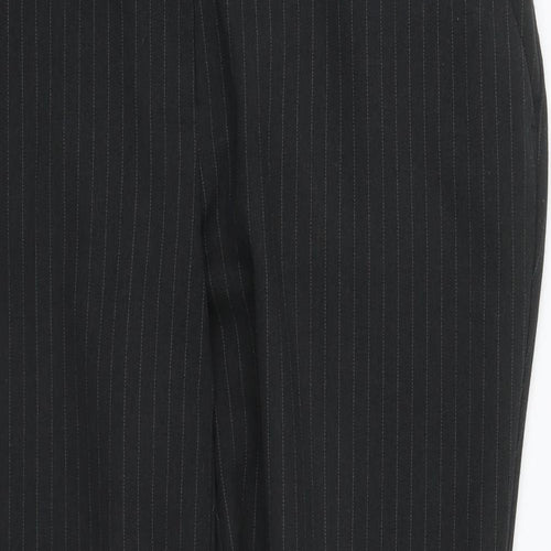Dorothy Perkins Womens Black Striped Polyester Trousers  Size 12 L27 in Regular Zip