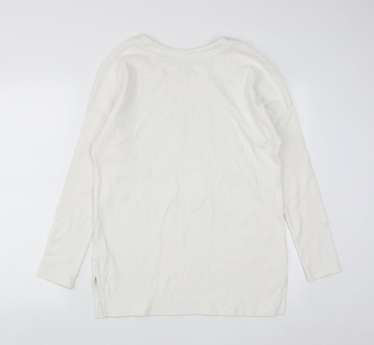 Nike Womens White  Cotton Pullover Sweatshirt Size S