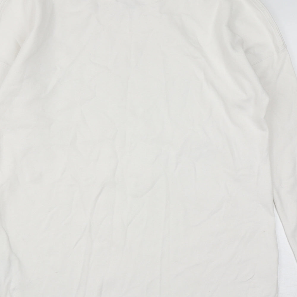 Nike Womens White  Cotton Pullover Sweatshirt Size S