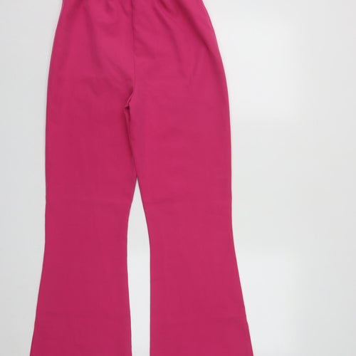 Boohoo Womens Pink  Polyester Trousers  Size 8 L31 in Regular
