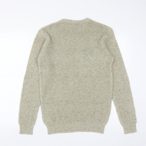 Cedar Wood State Mens Beige Round Neck  Acrylic Pullover Jumper Size XS