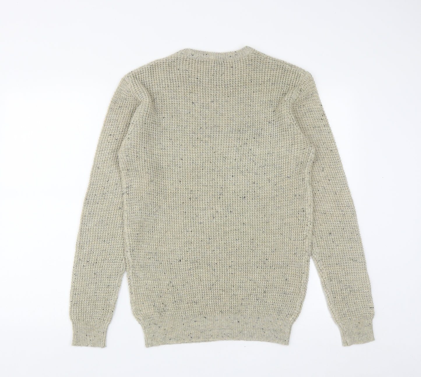 Cedar Wood State Mens Beige Round Neck  Acrylic Pullover Jumper Size XS