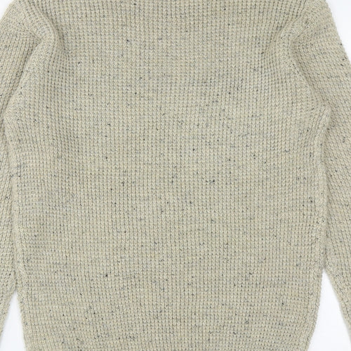 Cedar Wood State Mens Beige Round Neck  Acrylic Pullover Jumper Size XS