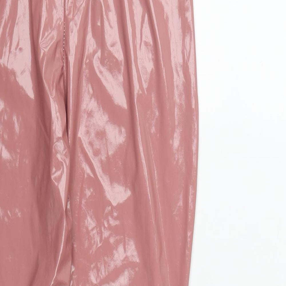 PRETTYLITTLETHING Womens Pink  Polyester Jegging Leggings Size 4 L27 in