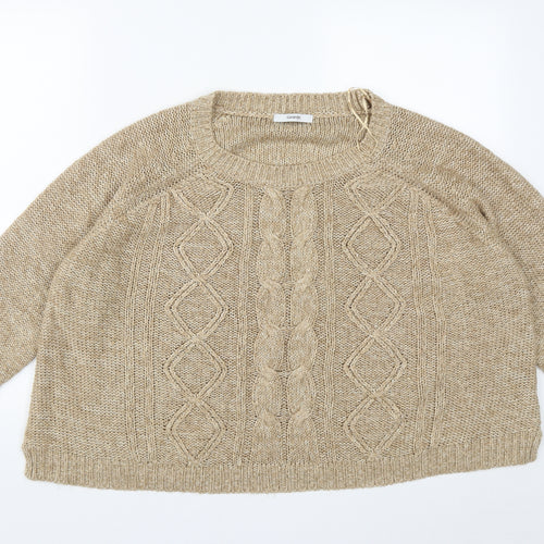 George Womens Beige Round Neck  Acrylic Pullover Jumper Size 20